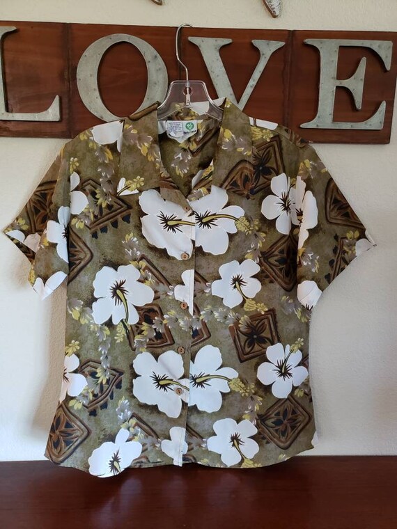 Vintage Hawaiian Floral Blouse, Ten2one Brand Haw… - image 1