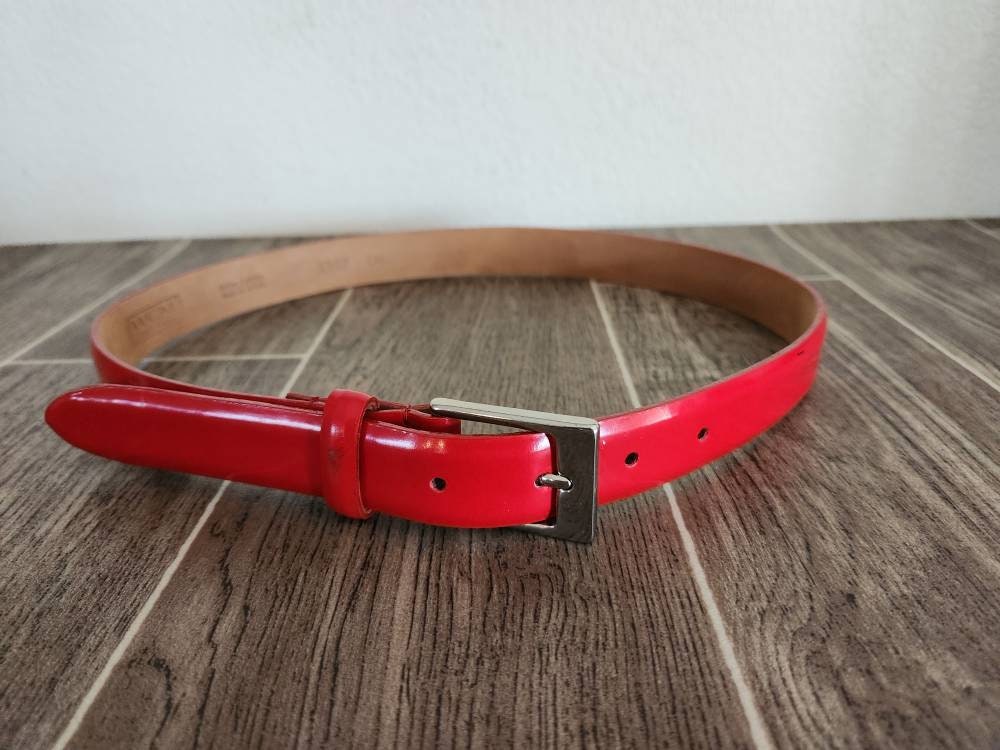 Vintage MZ of NY  red belt Vintage Distressed Red Leather Belt Accessory by Ishaor - Etsy main image 4