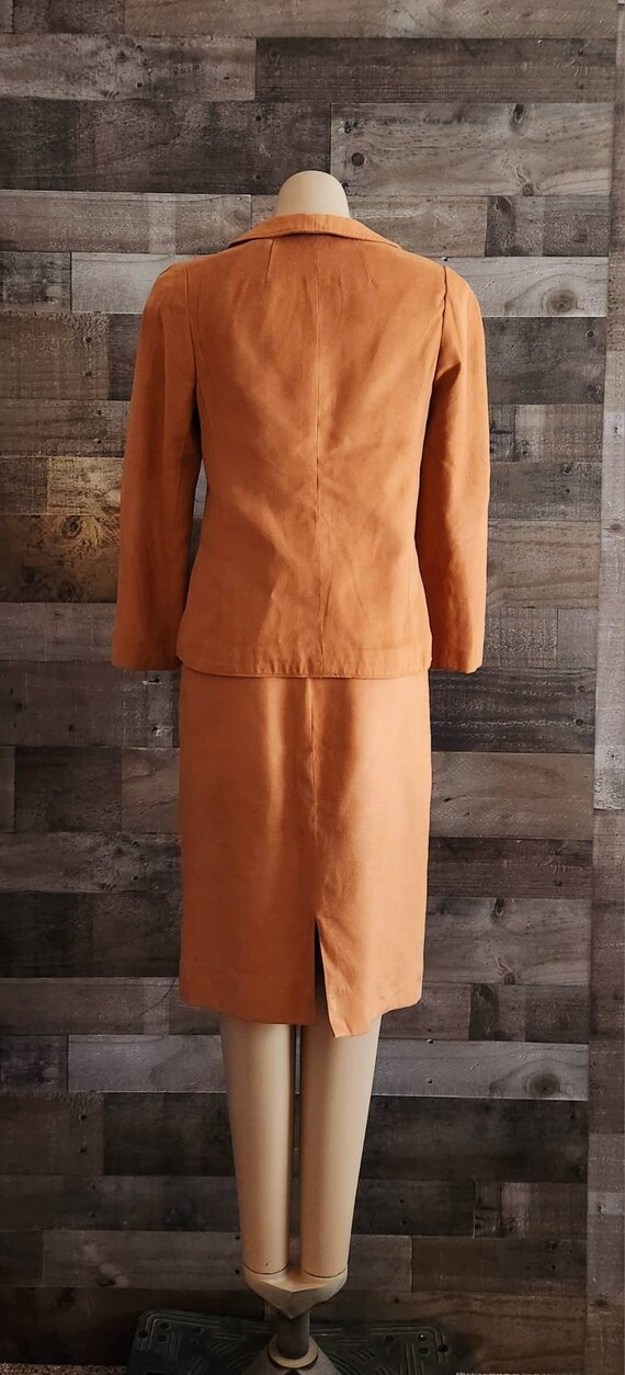 Stanley Sherman Faux Suede Skirt Suit | Light Bro… - image 6