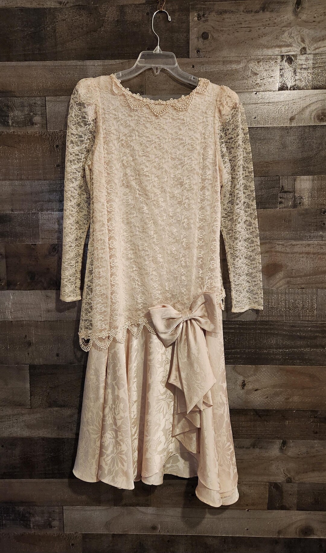 Paper Doll Girl's Lace Overlay Dress | Coral Casual Dress Size 16 | Polyester Spandex Blend - View #9