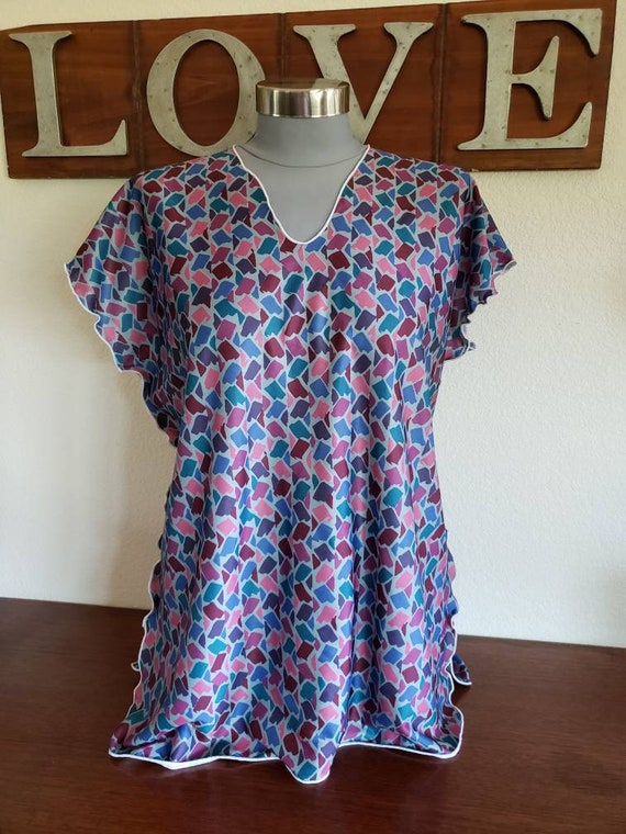 1970/'s Polyester Tunic Top Summer Tunic Various Sizes Vintage NOS Polka Dot Tunic By Connie/'s Blouses