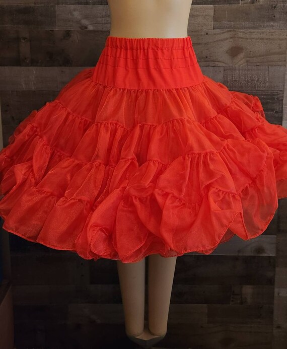 Vintage Red Tiered Ruffled Square Dance Petticoat by … Gem