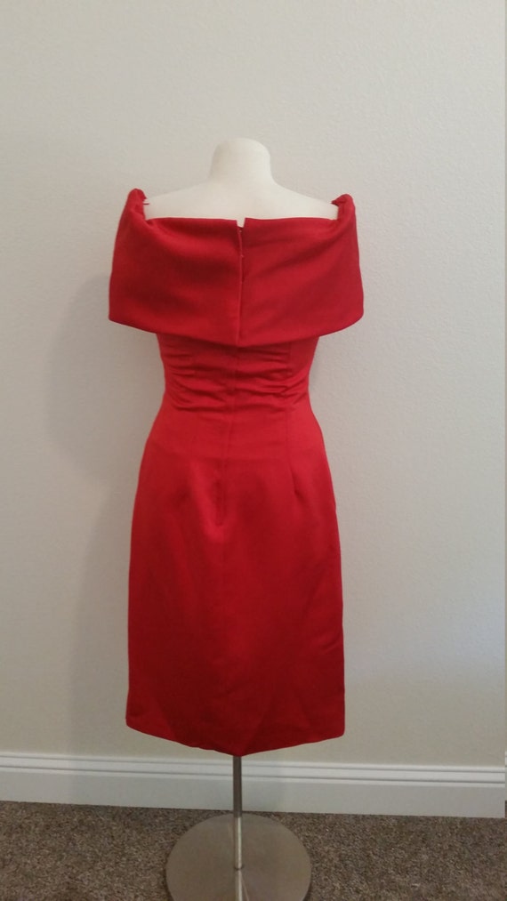 Victor Costa Cocktail Dress, 1980's Cold Shoulder… - image 6