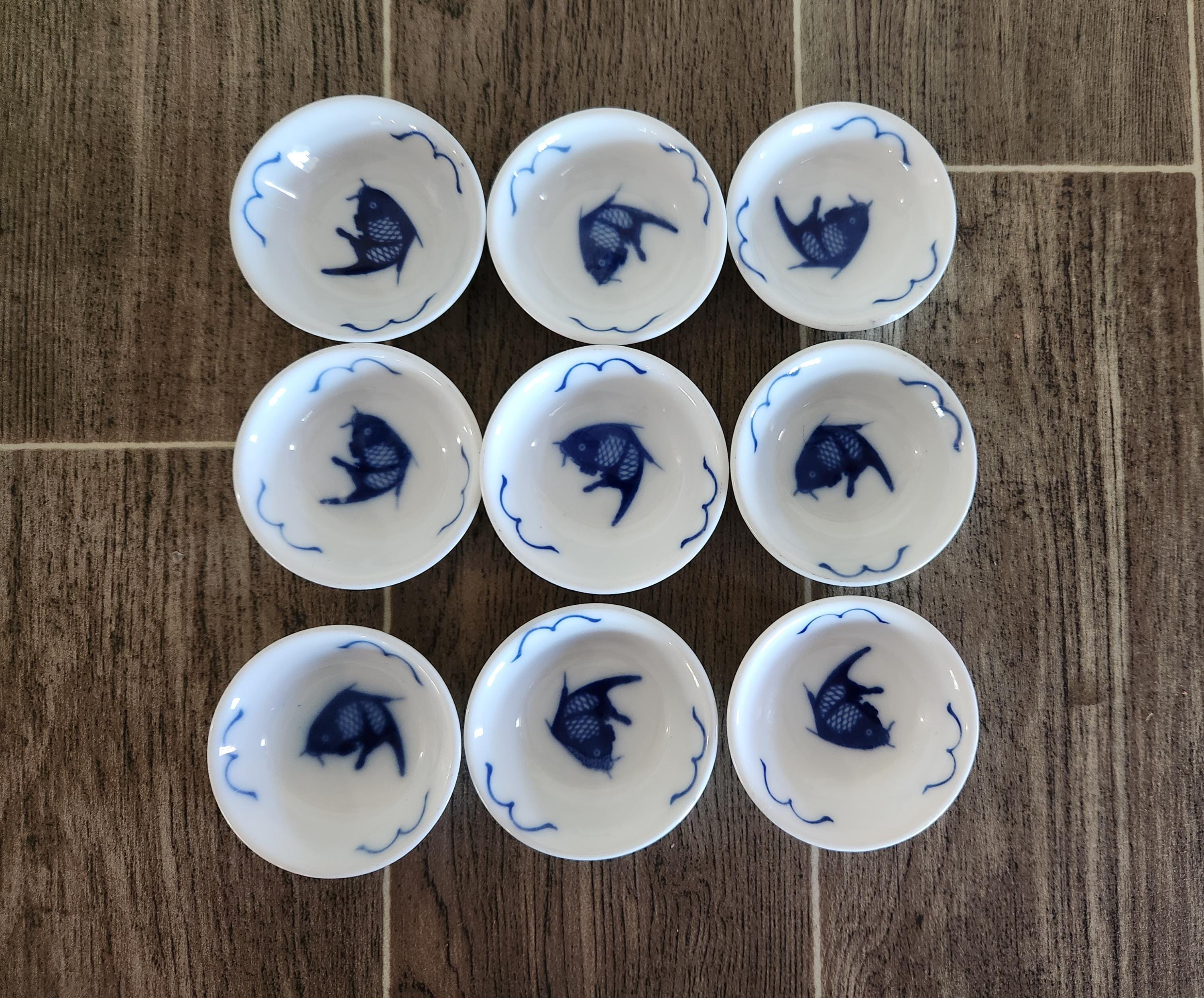 Blue and White Chinese Fish Bowls - Etsy