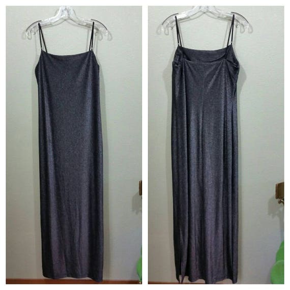 Evening gown, Shimmery Metallic Fabric, silver, si