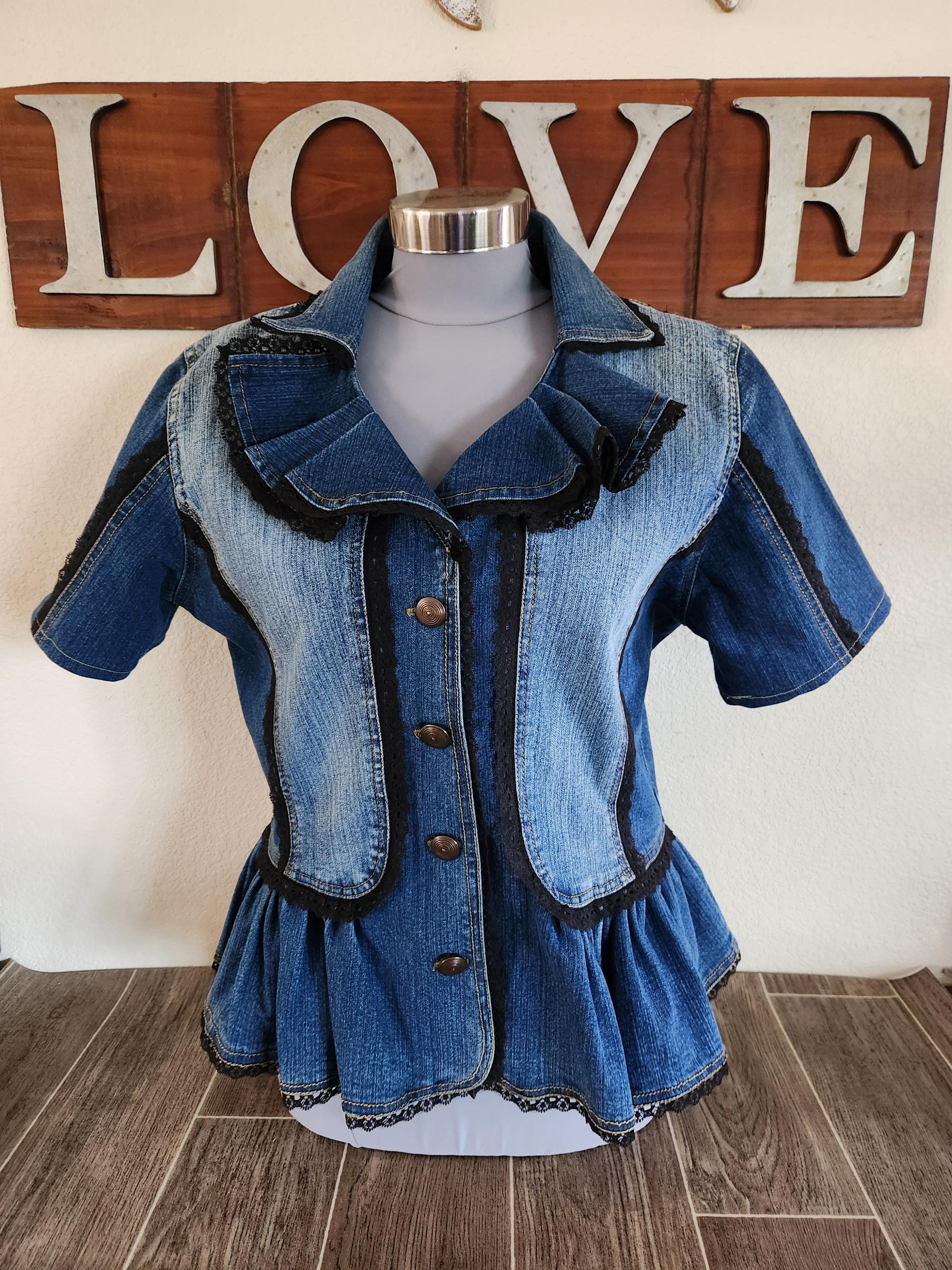 Denim Peplum Jacket