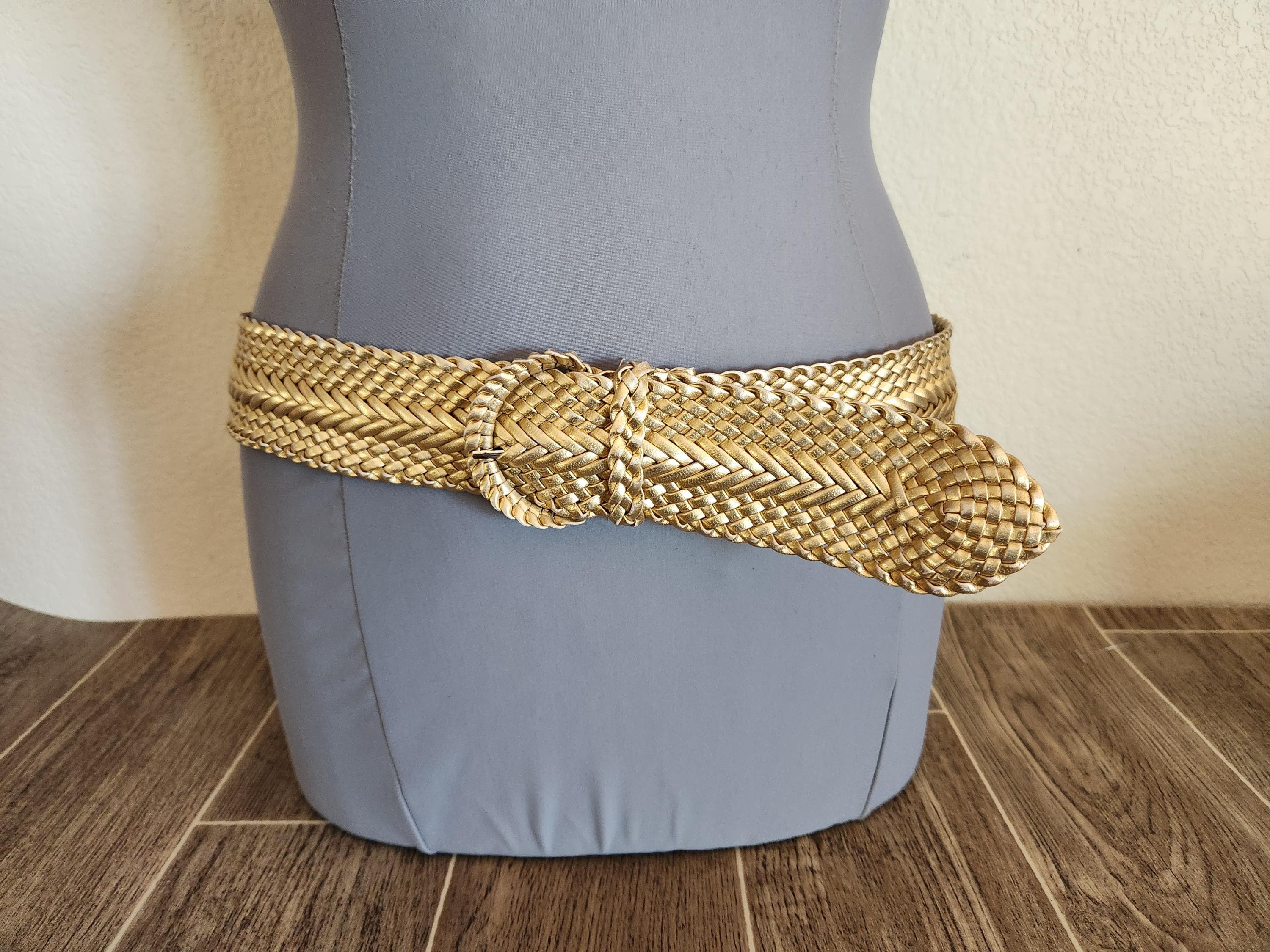 Vintage Wide Gold Braided Belt | 2