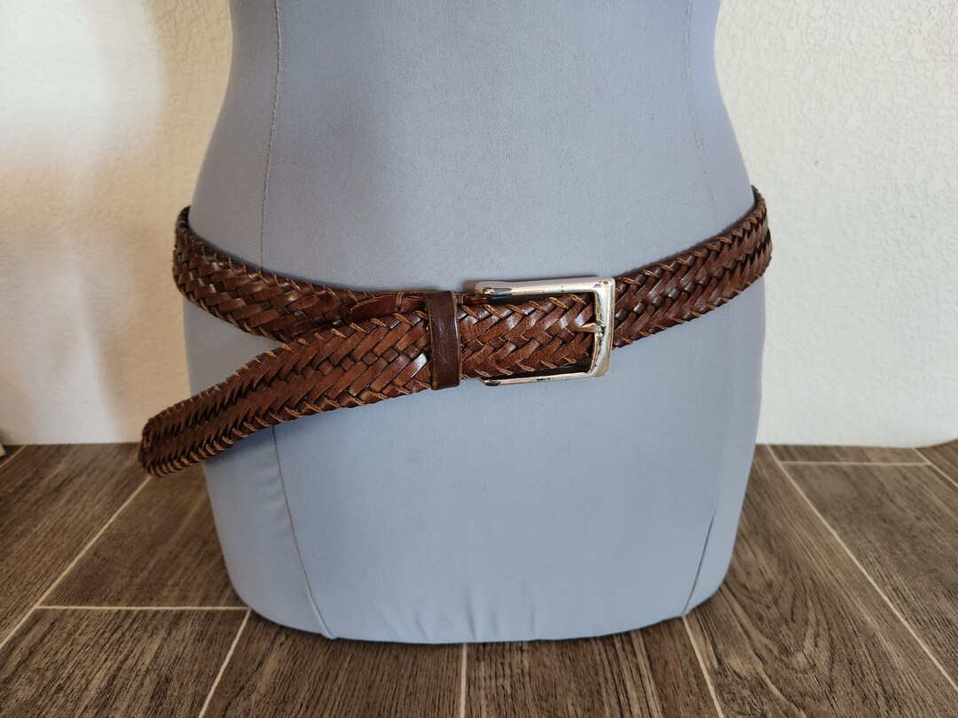 Brown Braided Leather Belt (XS-S) 