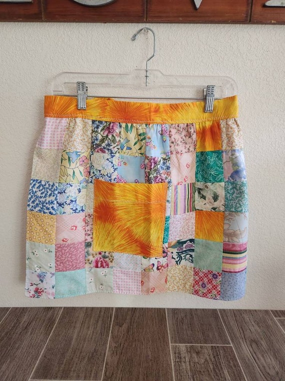 Vintage Patchwork Half Apron | Reversible Apron - image 1