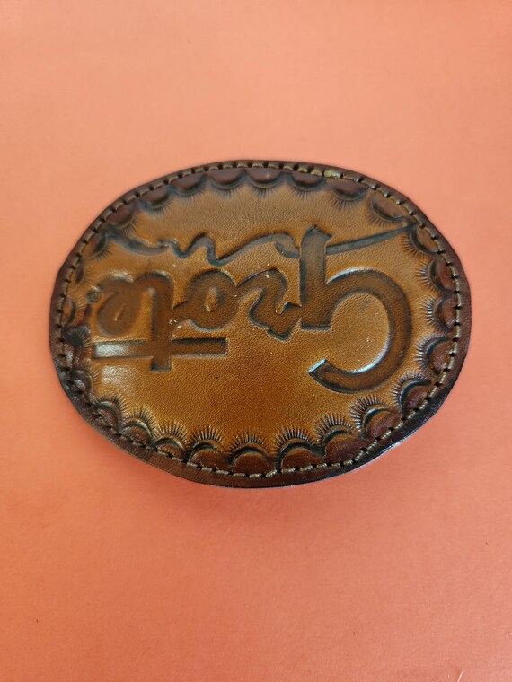 Vintage Leather Grote Belt Buckle - Large Grote Buckle View 4