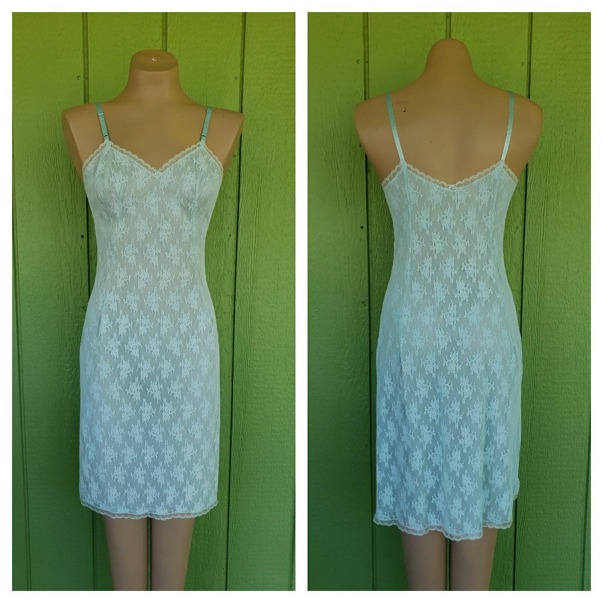 Vintage Baby Blue Lace Full Slip by Vanity Fair 32 Bust Lace Etsy