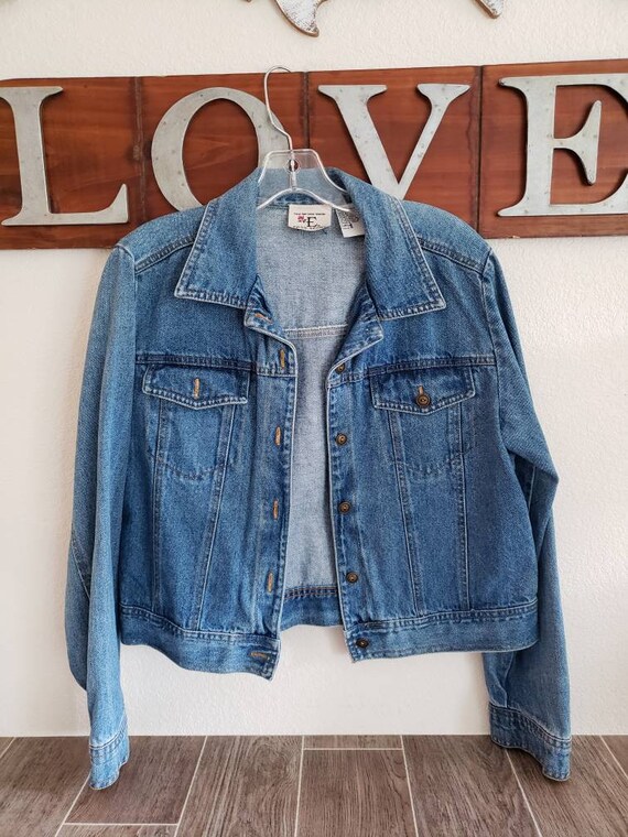 Vintage Denim Jacket by Ease Sport | Blue Faded D… - image 2