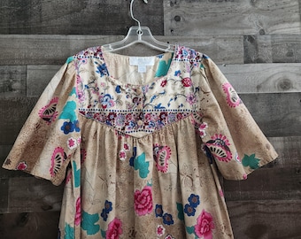 Vintage 1980's MuuMuu Maxi Dress  - Label Size Large - See Measurements
