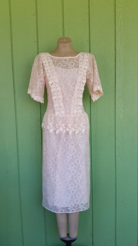 Vintage 1980's Lace Cocktail Dress by Cache, Bari