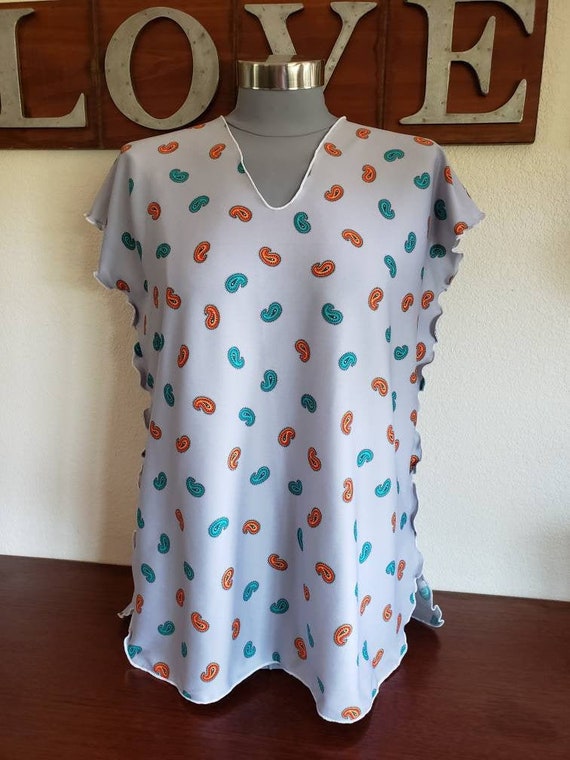 1970/'s Polyester Tunic Top Summer Tunic Various Sizes Vintage NOS Polka Dot Tunic By Connie/'s Blouses