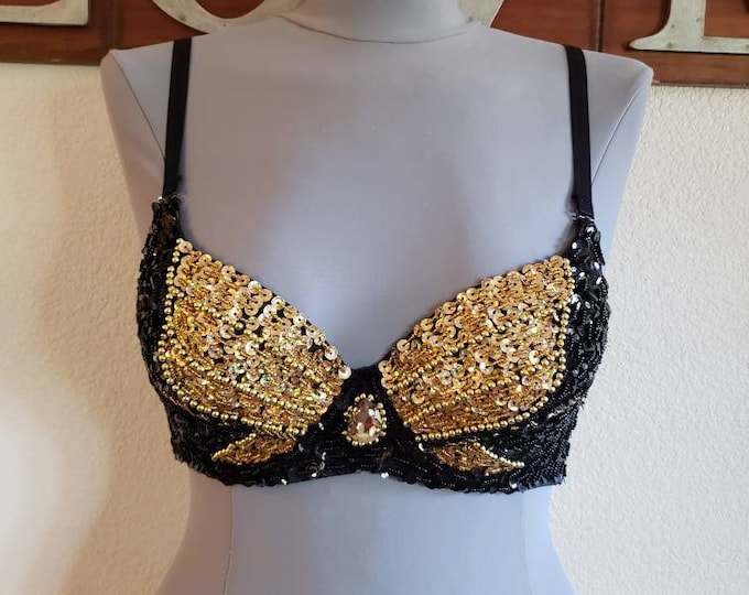 Sequin Beading Butterfly Bellyband Hollowed Halter Backless Lace-Up Belly Dance Dress