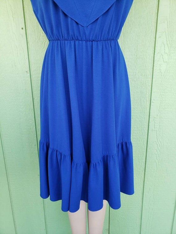 Vintage 1970's Peasant Style Dress | Blue Day Dre… - image 4