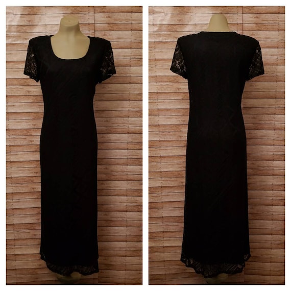 Short sleeve hotsell black maxi dress