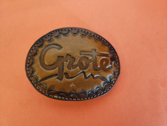 Vintage Leather Grote Belt Buckle - Large Grote Buckle