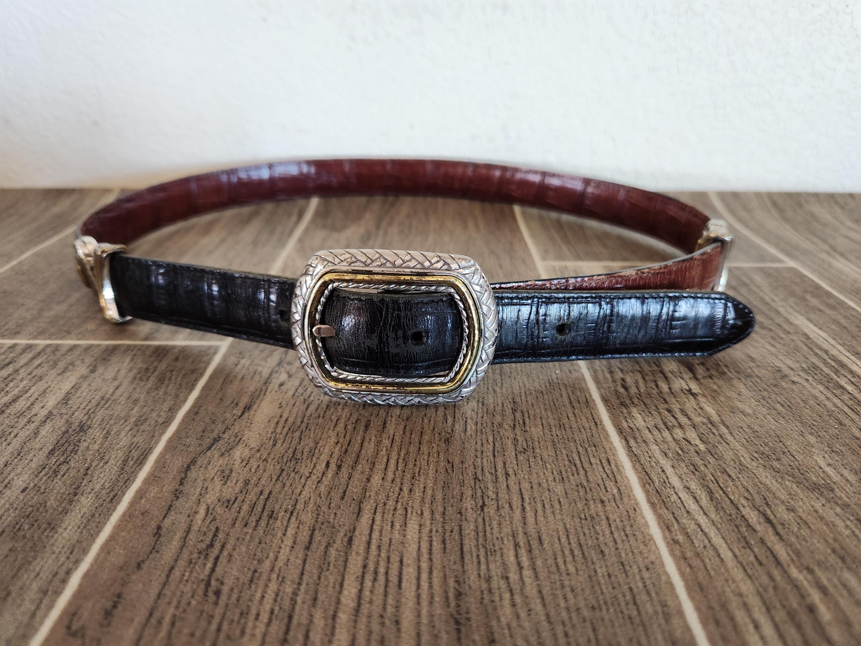 Vintage Leather Belt With Heart Conchos | Black and Brown  display picture 2