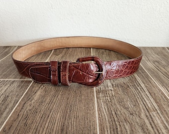 Vintage Red Leather Belt | WCM of New York | M - 25 display picture 1