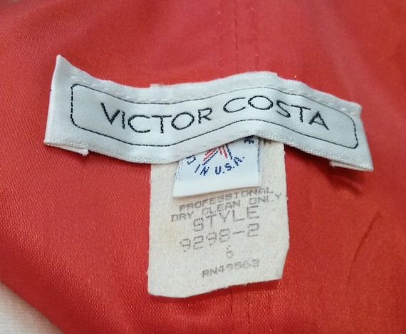 Victor Costa Cocktail Dress, 1980's Cold Shoulder… - image 7