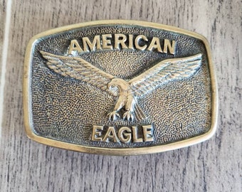 Vintage Solid Brass American Eagle Belt Buckle | Americana Patriotic Style