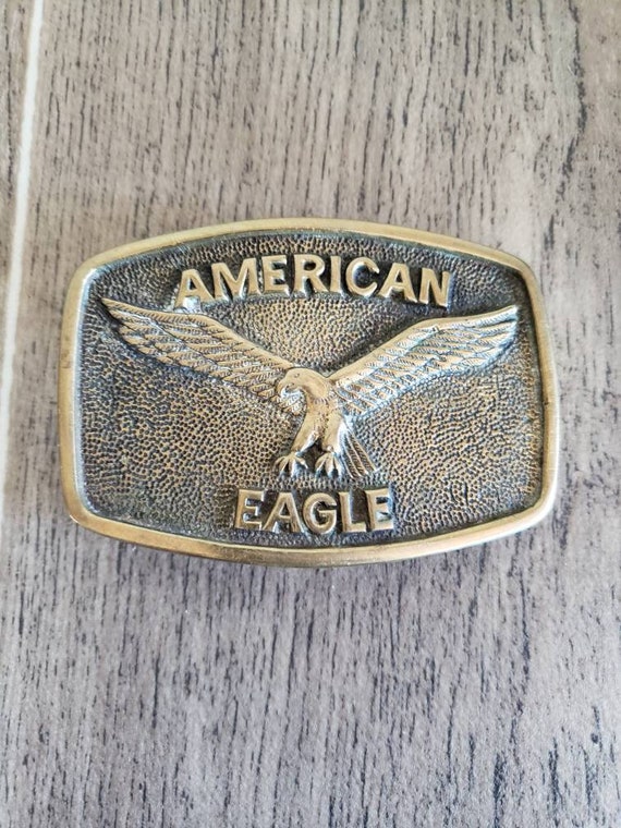 Vintage American Eagle Belt Buckle | Solid Brass B