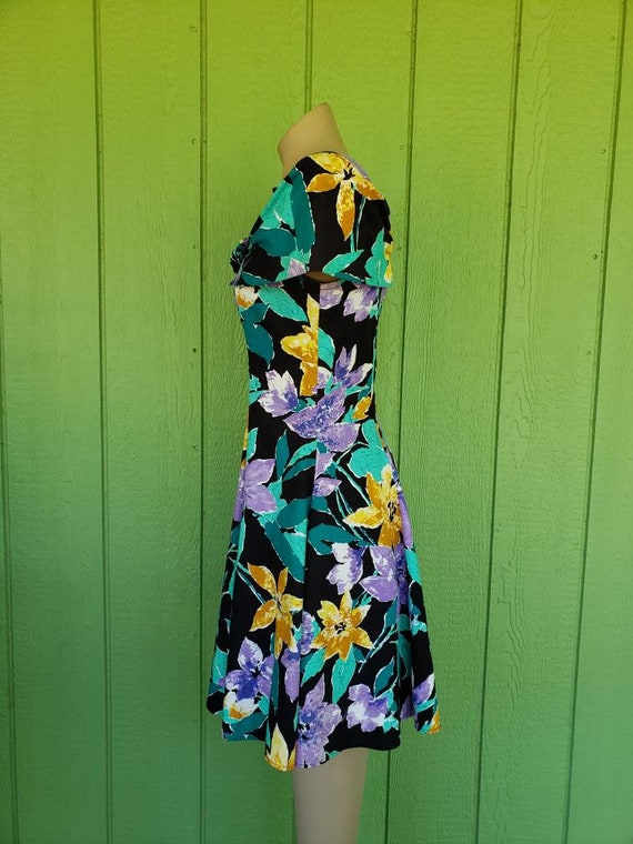 Vintage 1980's Summer Dress | Floral Summer Cockt… - image 4