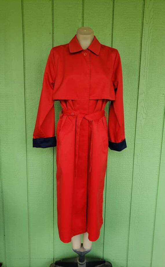 Vintage Red Overcoat, Trench Coat by Neil Martin,