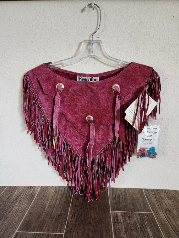 Vintage Pioneer Wear Suede Poncho With Fringe | Pi