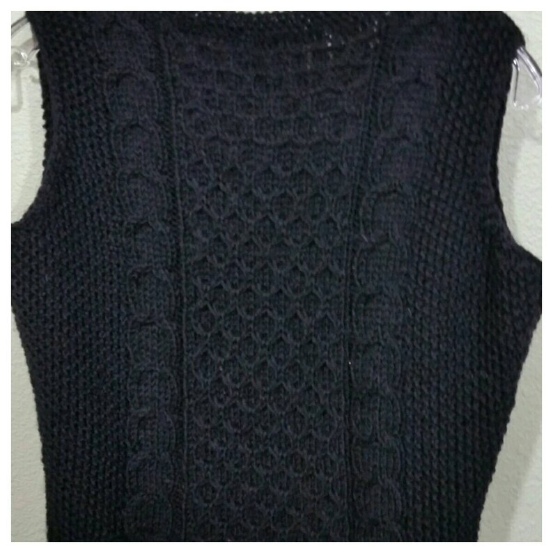 by Sheleen Vintage Crocheted Vest double breasted Crop Vest S