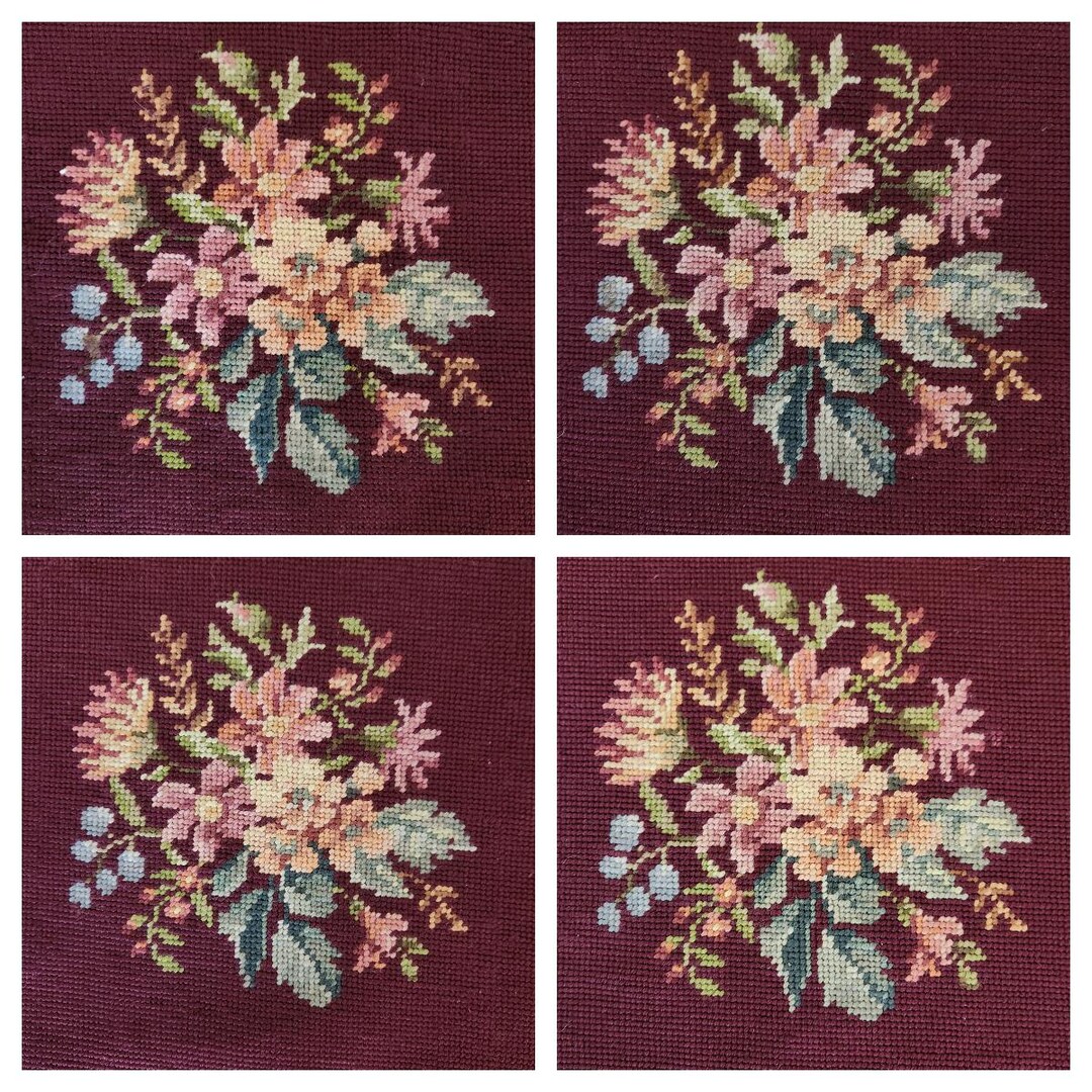 Vintage Needlepoint Flowers Top