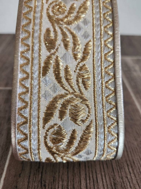 Vintage Wide Gold Metallic Brocade Belt by Anne K… - image 3