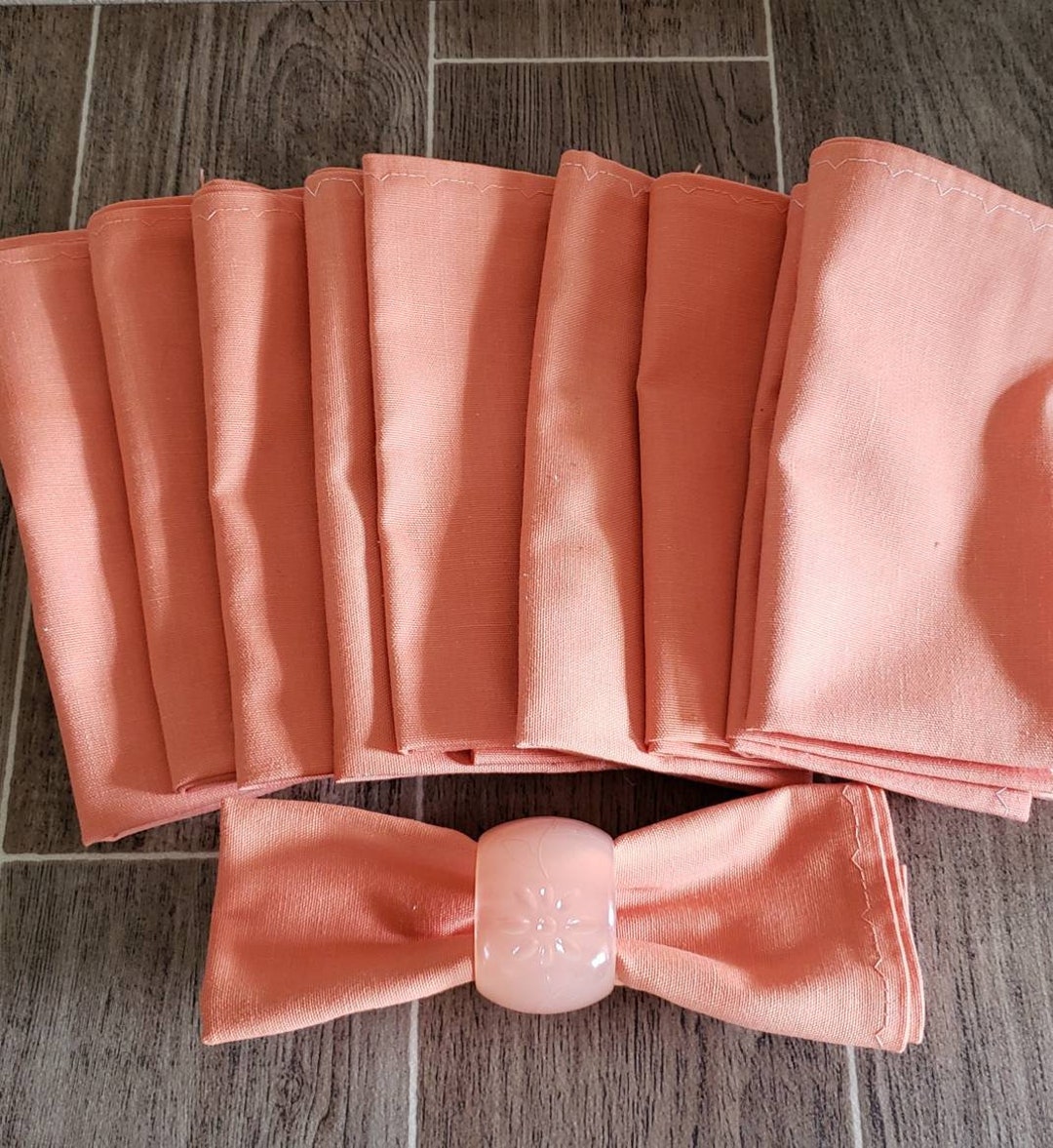 Vintage Fabric Napkins Orange Napkins Cloth Napkins Set Etsy UK
