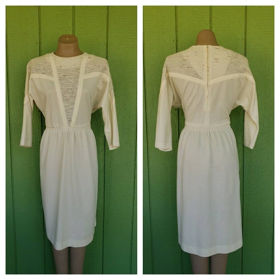 Vintage Melissa Petites Dress | Winter White Dres… - image 1