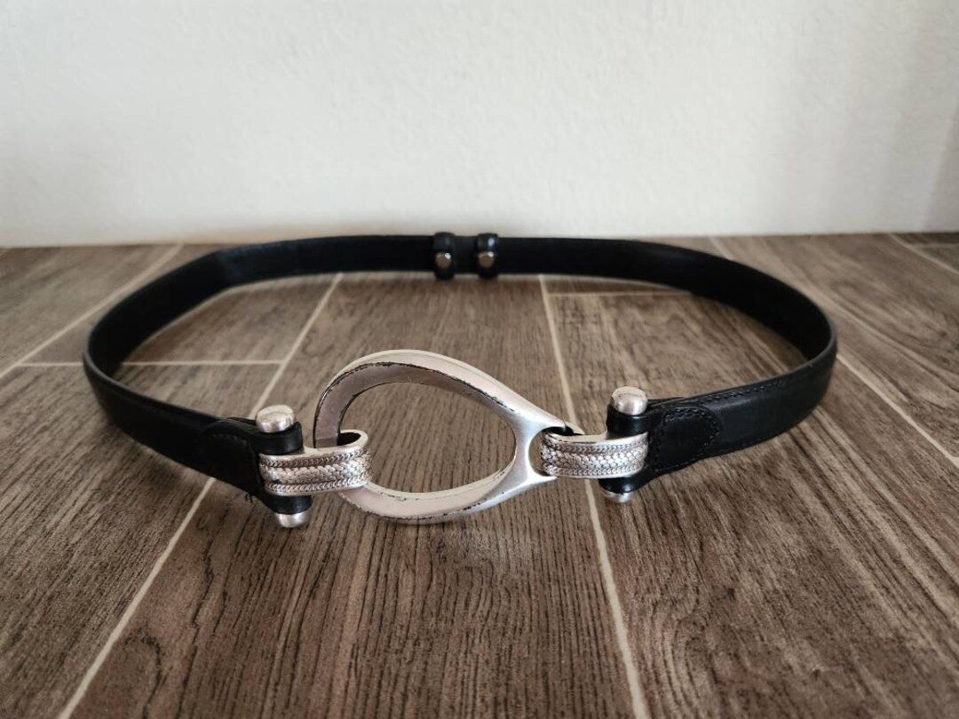 Vintage Leather Belt With Hook Closure Genuine Leather Belt Small - Etsy