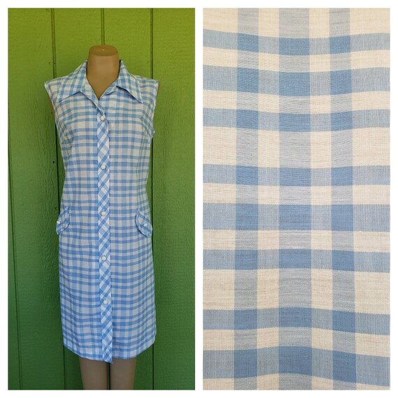 Vintage 1970's Cotton Plaid Summer Dress by Smart