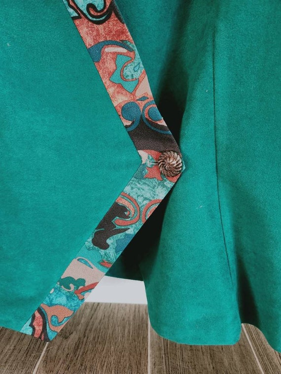 Vintage Warm Green Blazer with Print Trim | Anoth… - image 3