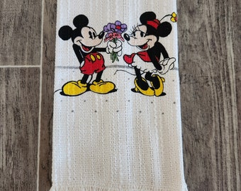 Vintage Mickey and Minnie Mouse Hand Towel | Disney Hand Towel