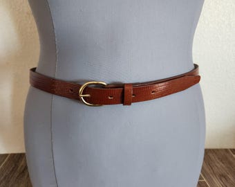 Vintage Red Leather Belt | WCM of New York | M - 25 display picture 3