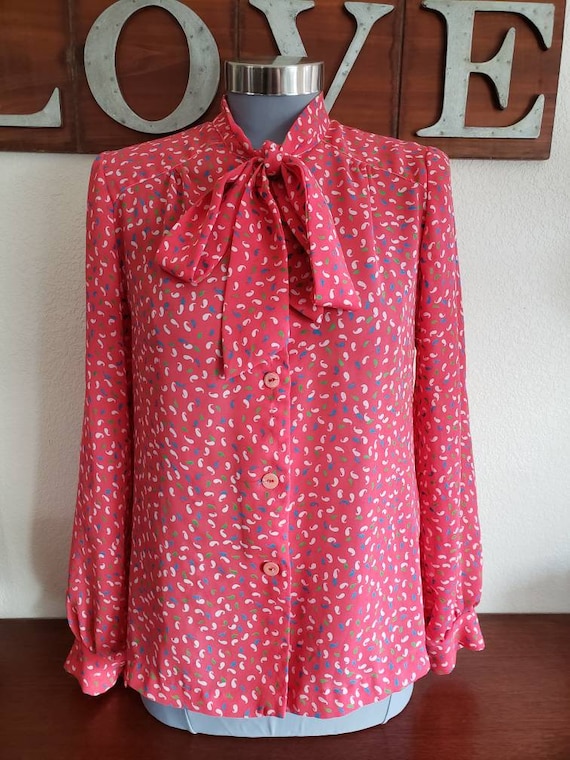 Vintage Blouse With Pussy Bow, Secretary Blouse, … - image 1