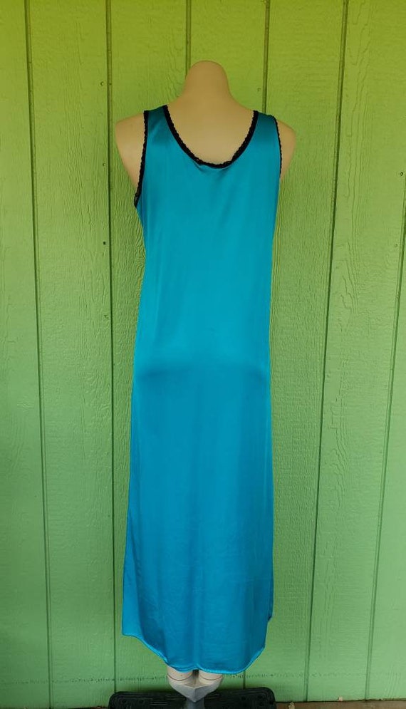 Vintage Lady Ronte Nylon Long Nightgown | Teal an… - image 5