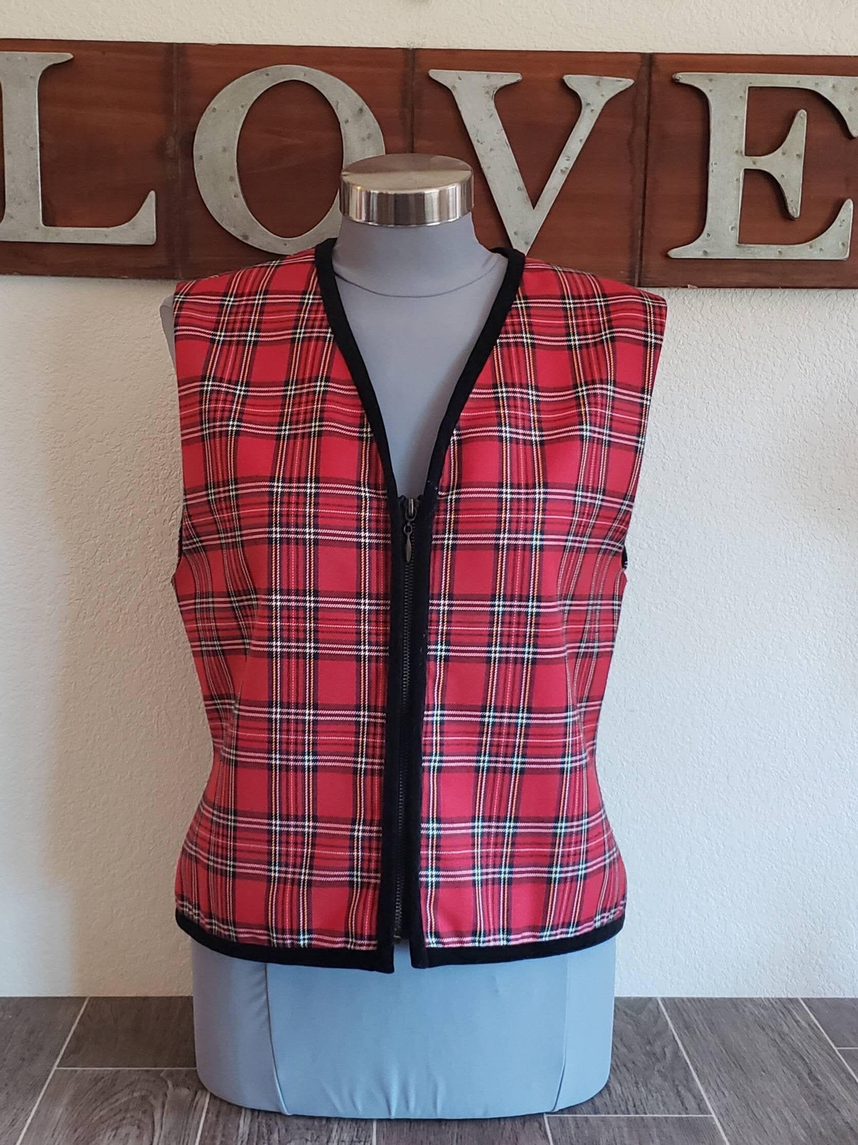 Green Plaid Vest - Etsy