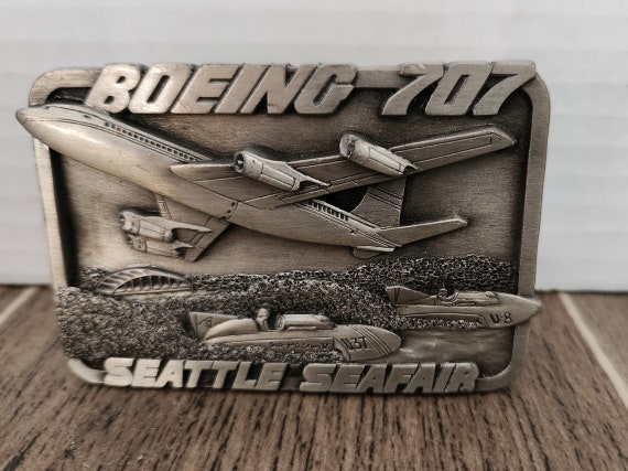 Boeing Belt Buckle - Boeing 707 and Seattle Seafa… - image 2