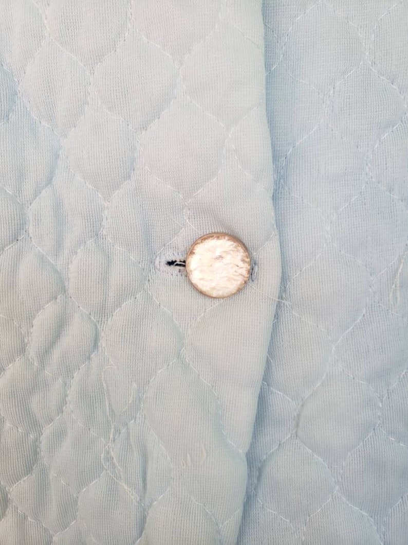 Baby Blue Bed Jacket Vintage 1950/'s Quilted Bed Jacket Rockabilly Quilted Bed Jacket Robe