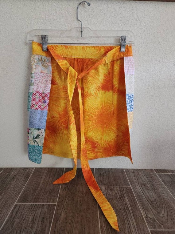 Vintage Patchwork Half Apron | Reversible Apron - image 4