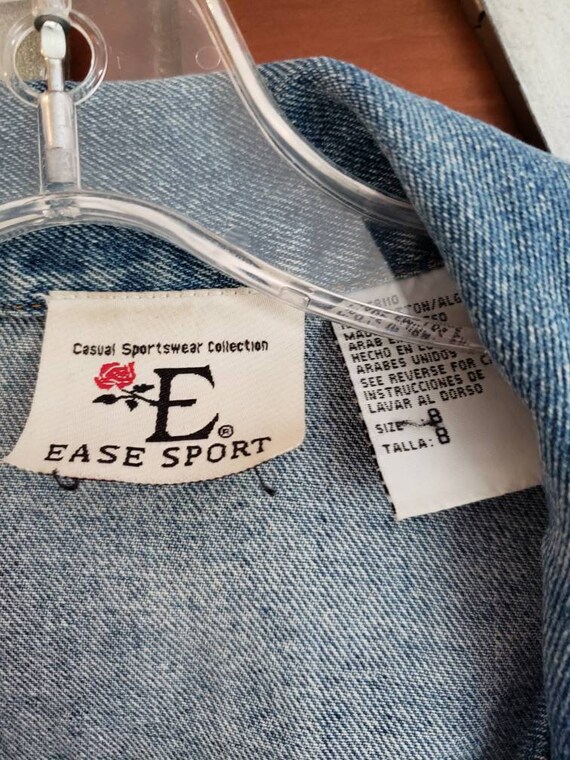 Vintage Denim Jacket by Ease Sport | Blue Faded D… - image 6