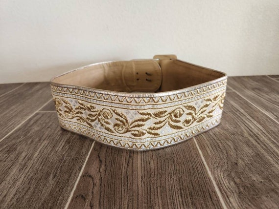 Vintage Wide Gold Metallic Brocade Belt by Anne K… - image 2