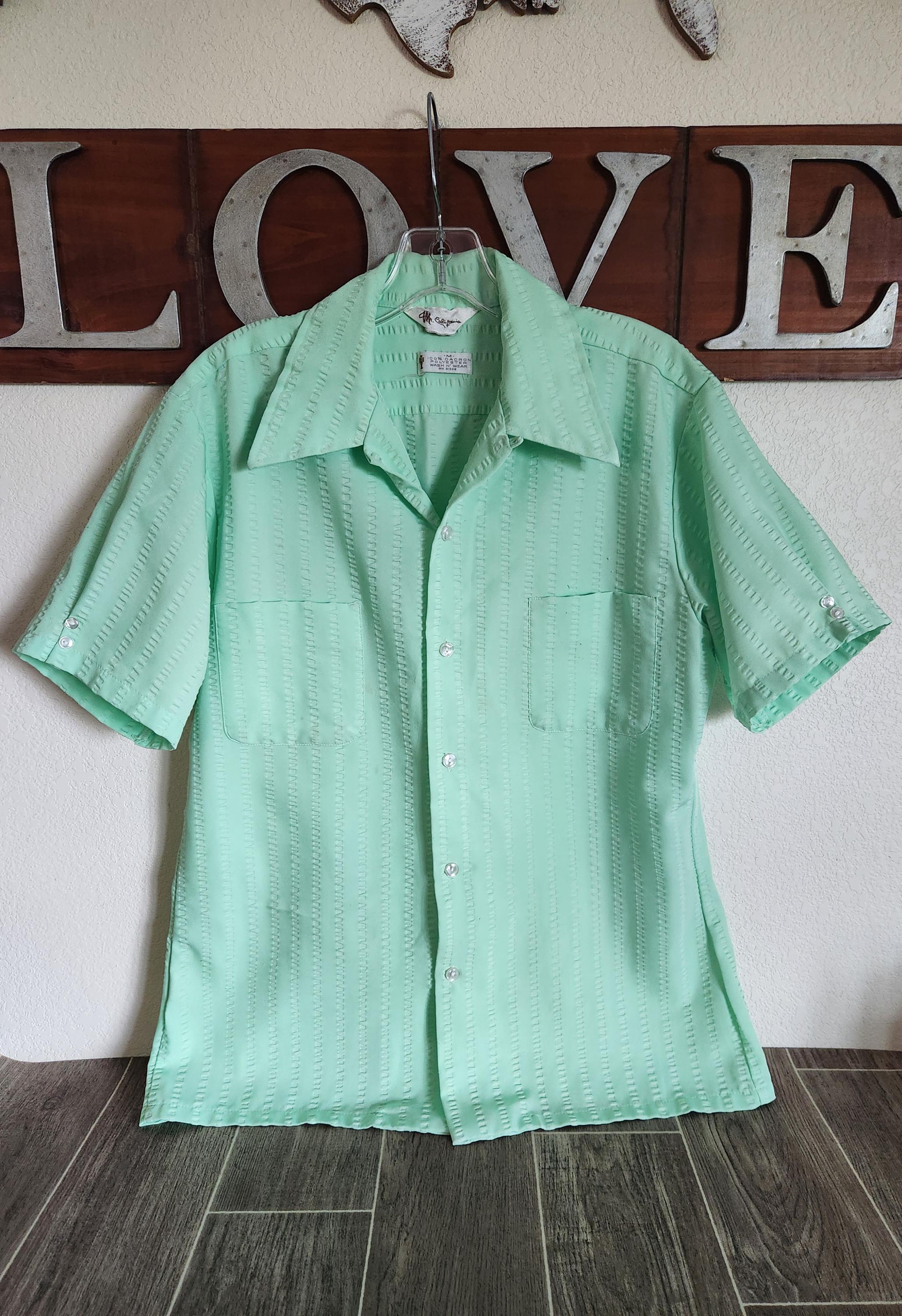 60s【vintage】shirts DACRON POLYESTER Vtg 60s Arrow Shirt Mens Decton Sanforized Loop Collar